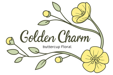 Golden Charm: Buttercup Floral Logo