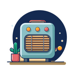 colorful heater illustration, for websites and apps