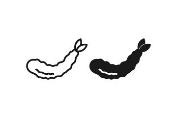 ebi furai or fried prawns in flour icon line or flat design