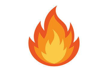 Cartoon Fire and Flames Illustration Vector Clipart on White Background