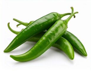 Close-up of a single, vibrant chili, showcasing its texture and intense color, ideal for themes of flavor, spice, and healthy eating, chilli in white background 