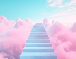 Pastel stairway to the clouds
