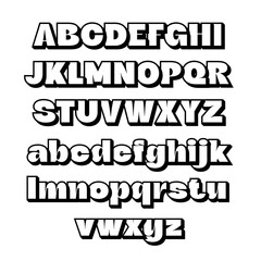 Font alphabet, vector, letters, numbers, punctuation marks,