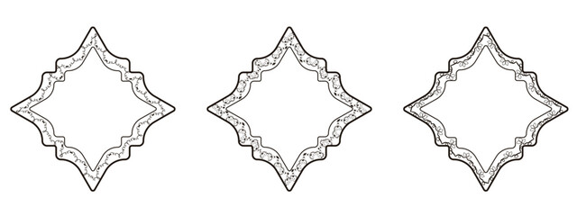 Set classic Eslimi Tazhib art design. Vector collection Iranian art design ideal for Text Box template design. Eastern floral area for Text message bubble. EPS 10