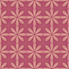 Geometric Floral Seamless Tile Pattern in Pink Tone