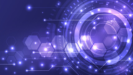 Blue abstract digital circuit technology futuristic with concept communication