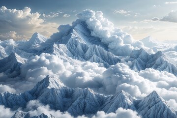 Fototapeta premium Unique White Cloud Synthesis: Intricate Vector Tapestry and Innovative Technology Visualization