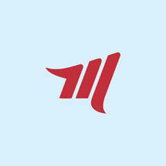letter m text logo design vector
