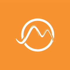 letter m text logo design vector