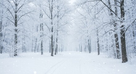 Fototapeta premium Snowy Winter Forest Path