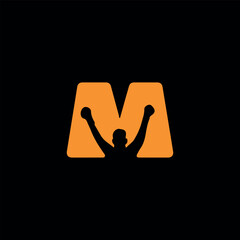letter m text logo design vector