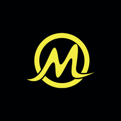 letter m text logo design vector