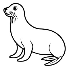 Sea Lion Silhouette Line