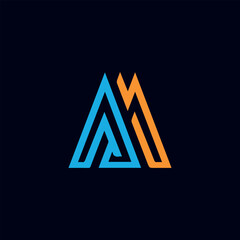 letter m text logo design vector