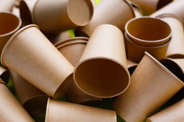 Brown paper cups, disposable glass