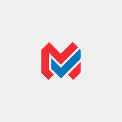 letter m text logo design vector