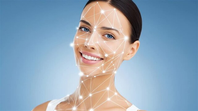 Drawing the future June Twenty Second, at one thirty-seven in the morning, unveils networked nodes upon a woman's face in anticipation