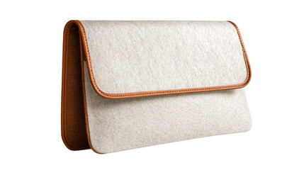Obraz premium A elegant felt laptop sleeve, white background --ar 16:9