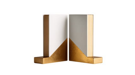 A elegant minimalist bookend, white background --ar 16:9