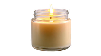A ergonomic scented soy candle, white background --ar 16:9