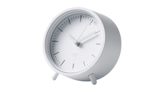 A ergonomic smart desk clock, white background --ar 16:9