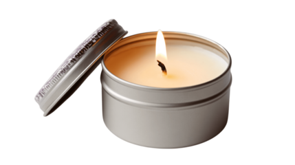 A foldable scented soy candle, white background --ar 16:9