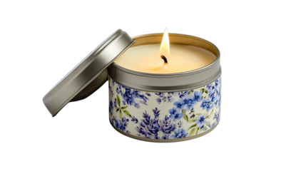 A foldable scented soy candle, white background --ar 16:9