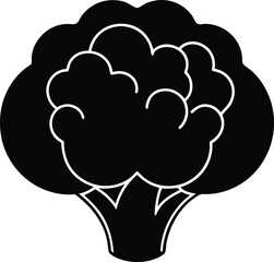 vector illustration of a black and white mushroom