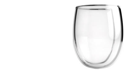 A modern double wall glass, white background --ar 16:9