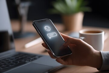 Concept of an AI assistant for daily life shown on a mobile phone chatbot interface. Illustration.