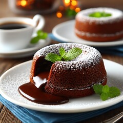Chocolate Lava Cake with Mint (1)