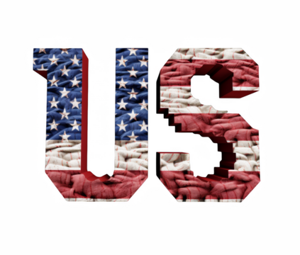 US Flag Letters Typography – American Themed Text Art