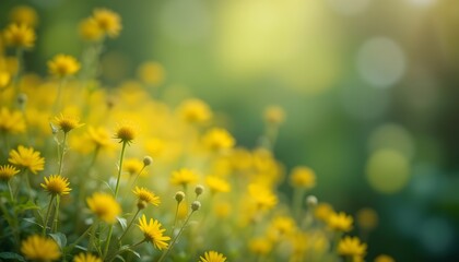 Beautiful Nature Blurred Yellow Summer Background with Warm Light and Soft Focus

