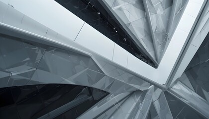 Abstract White and Grey Geometric Background with a Clean Futuristic Design Concept