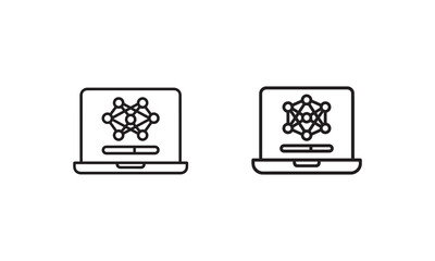 Neural Network and AI Illustration on Laptop