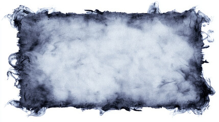 paper frame with irregular burnt shape and smoke stains