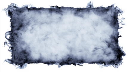 paper frame with irregular burnt shape and smoke stains