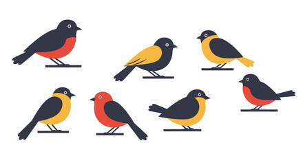 Whimsical Cartoon Birds – Colorful Stylized Avian Illustrations for Children’s Decor and Educational Projects