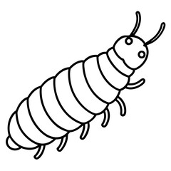 Silkworm Sketch in White