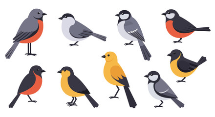 Whimsical Cartoon Birds – Colorful Stylized Avian Illustrations for Children’s Decor and Educational Projects