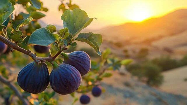 indian fig fruit on branch in rajasthan desert video