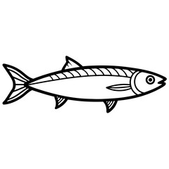 Simple Sardine Line Drawing