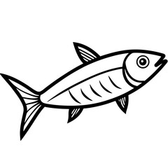 Simple Sardine Line Drawing