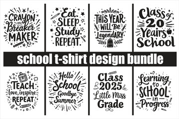 Fototapeta premium “Creative Back to School T-Shirt Design Bundle”
