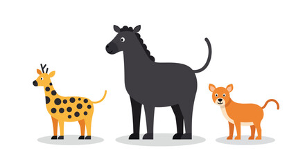 Cartoon Animal Collection – Colorful and Cute Wildlife Illustrations for Kids and Educational Designs