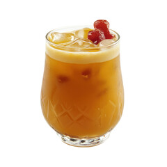 Amaretto Sour drink isolated on white or transparent background
