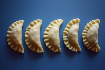 Pięć pierogów na niebieskim tle, Równy układ