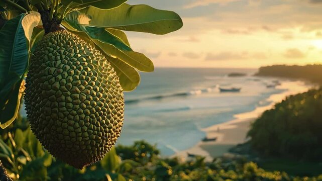 jackfruit on branch in coastal andhra pradesh video