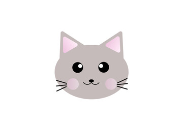 猫　グレー　グラフィック素材