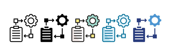 Obraz premium Implementation Plan Icon Set Multiple Style Collection